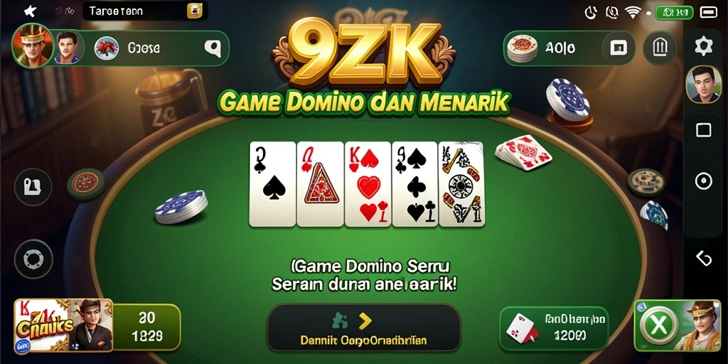 Tampilan gameplay menarik dari 9ZK yang menunjukkan permainan domino.