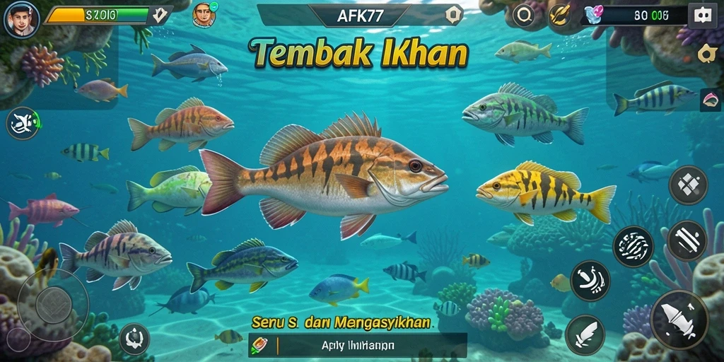 Gambaran gameplay seru dari AFK77 menembak ikan.