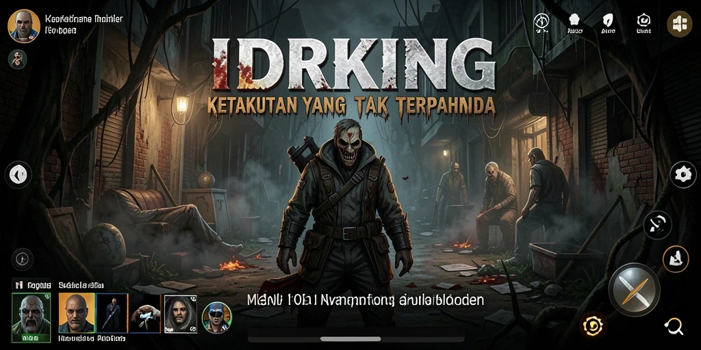 Screenshot IDRKING menunjukkan suasana menyeramkan dan gameplay yang intens.