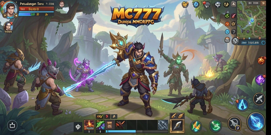 Screenshot MC777 menunjukkan pemain beraksi dalam dunia MMORPG yang menakjubkan.