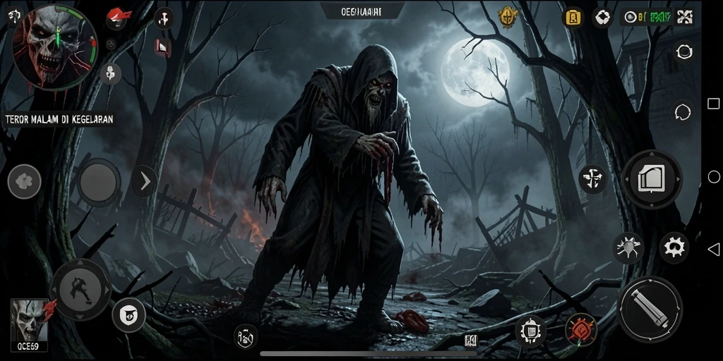 Tangkapan layar gameplay OCE69 menunjukkan suasana menegangkan dan mencekam.