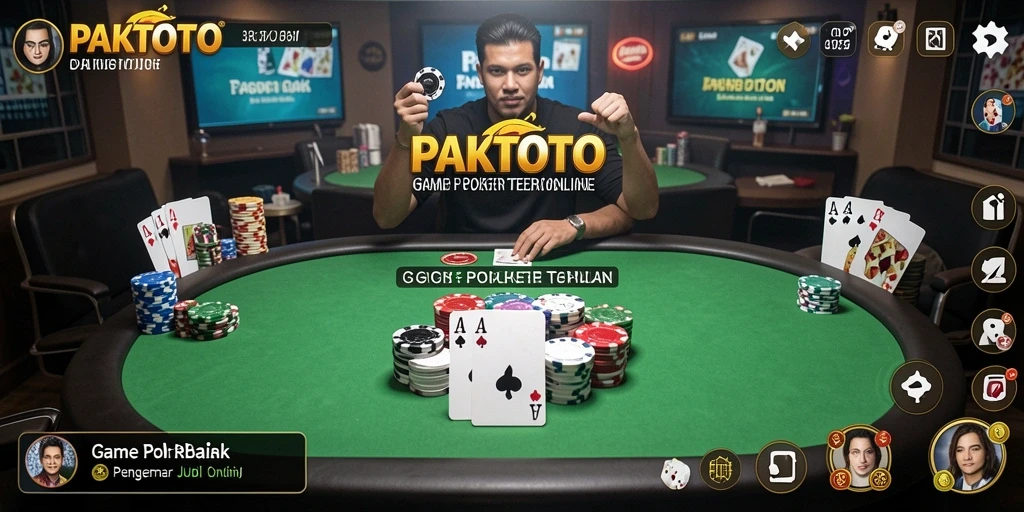 Tampilan gameplay PAKTOTO dengan aksi poker yang seru.