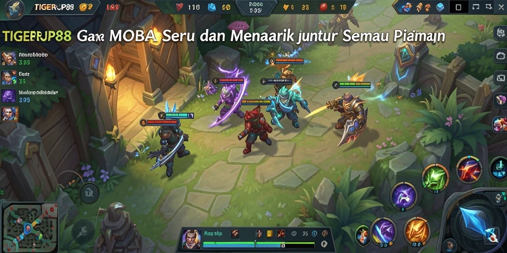 Screenshot gameplay TIGERJP88 menampilkan aksi seru karakter dalam pertarungan tim.